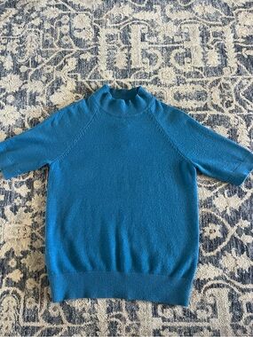 ***NWT***Ann Taylor Teal Ribbed Mock Neck Sweater